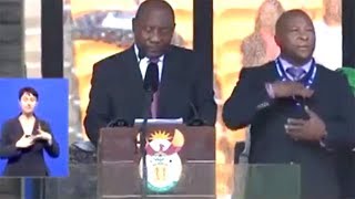 Fake Sign Language Interpreter Not Even Close At Mandela Funeral [upl. by Sivehc]