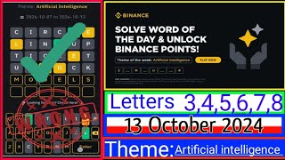 Binance Word of the Day Answer Today 13 October 20246 Letter Binance Word of the Day Answer [upl. by Lizette]