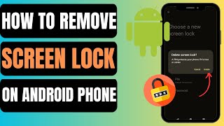 How To Remove Screen Lock On Android Phone  Turn Off Passcode  Password  Pattern in Android [upl. by Hairam334]