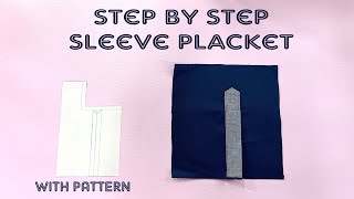 How to Sew A Sleeve Placket On Anything With Placket Pattern  Sew Anastasia [upl. by Ahsiam]