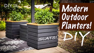 Modern Outdoor Planters DIY I 4K [upl. by Noiztneb]