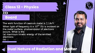 The work function of caesium metal is 214 eV When light of frequency 6 × 1014 Hz is incident o [upl. by Ellemaj]