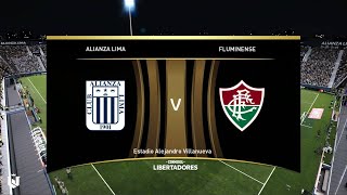 Alianza Lima vs Fluminense ● Copa Libertadores 2024 ● Gameplay Pes 2021 [upl. by Deenya]