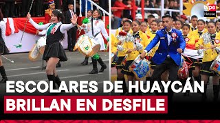 Fiestas Patrias escolares de Huaycán virales por coreografías son aplaudidos en Desfile Militar [upl. by Stricklan109]