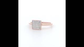 10K Rose Gold 13 Cttw Invisible Set Princess Cut Diamond Composite Square Shape Ring HI color [upl. by Maurizia]