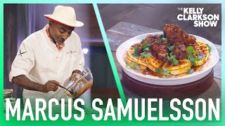 How To Make Iron Chef Marcus Samuelssons Streetbird Chicken amp Waffles Recipe [upl. by Mode]