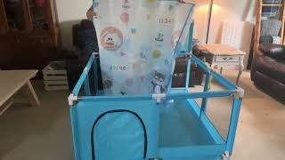 Baby Playpen 50×50 Play Yard for Baby Play Pen Set Baby Fence with Basketball Balls Rings Mat [upl. by Allistir]