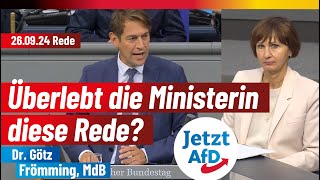 Überlebt die Ministerin diese Rede  Dr Götz Frömming AfD [upl. by Larred]