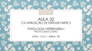 Aula 32 Cicatrização 2 Pato 1 [upl. by Troyes105]