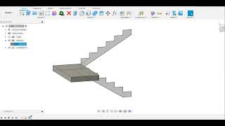 Fusion 360 Uturn stairs Stair modeling basics for beginners fusion360 3d autodesk stairs [upl. by Ocsecnarf612]