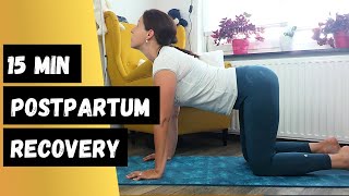 15 min Yoga for Postpartum Recovery  Pelvic Floor Release  Diastasis Recti Safe [upl. by Elfrieda]