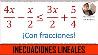 Inecuaciones con fracciones  Desigualdades  Ejemplo 3 [upl. by Dominus413]