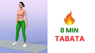 8 MIN Tabata Workout  Quick Full Body Fat Burner [upl. by Haeel]