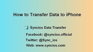 How to Transfer Data to iPhone [upl. by Vitek344]