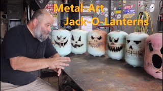 Halloween Metal Art JackOLanterns blacksmith welding plasmacutting halloween [upl. by Ibloc]