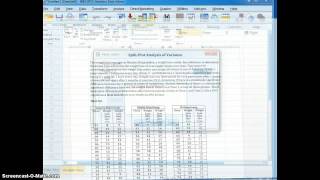 SplitPlot ANOVA Data Input [upl. by Gneh]