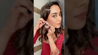 Recreate Sakshmas festive look this Navratri with Trendisias Mirror Studded Chandbali Earrings [upl. by Virgie]