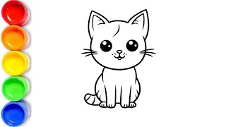 How To Draw Cute Cat EasyAsma learning [upl. by Annael215]