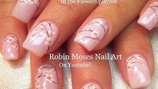 Easy White Cherry Blossom Nails  Flower Nail Art Design Tutorial [upl. by Pelligrini799]