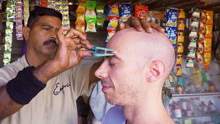 Street Barber Acupressure Head Massage and Neck Crack  Indian Techniques [upl. by Nosde]