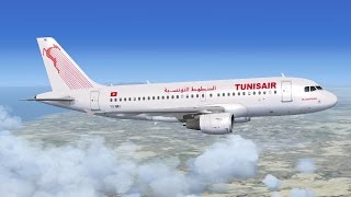 Flight Belgrade Serbia  Enfidha Tunisia Tunisair Airbus A319 [upl. by Eannej]