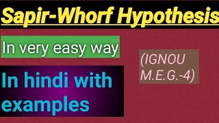 Sapir Whorf Hypothesis in hindi with examples MAEnglish  MEG4IGNOU [upl. by Vento]