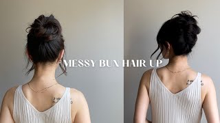 Messy High Bun Hair Up [upl. by Nauqat]