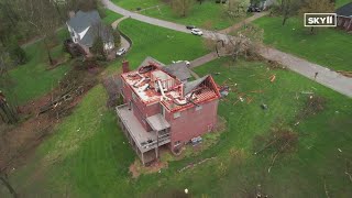 Storm damage across Kentucky Indiana from possible tornado [upl. by Sirad671]