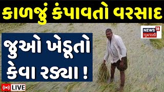 🟠Unseasonal Rain LIVE  Gujarat માં કાળજું કંપાવતો વરસાદ ખેડૂતોની દશા  Crop Damage Weather  N18L [upl. by Ocirred]