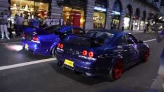 2 SKYLINES SPIT FLAMES  GUMBALL 3000  2014 [upl. by Eenar528]