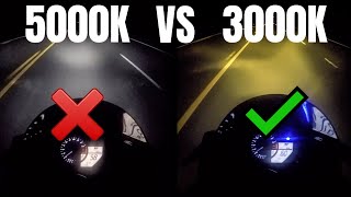 BEST HEADLIGHTS AT NIGHT  5000K VS 3000K HID BULBS on MOTORCYCLE  Yamaha R1 Raw On Board Footage [upl. by Negaem]