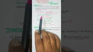 SolutionClass 12 ChemistryDifference Between Molarity and Molalityneet shorts [upl. by Eerahc16]