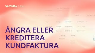 Ångra eller kreditera en kundfaktura i Visma eEkonomi [upl. by Demetri681]