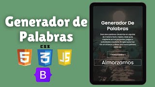 Generador de palabras con Bootstrap HTML CSS y JS [upl. by Nereus573]