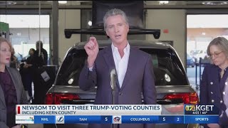 Newsom to visit 3 Trumpvoting counties [upl. by Arahs479]