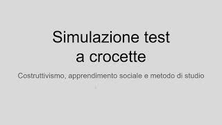 Simulazione test costruttivismo apprendimento sociale metodo di studio [upl. by Frankie]