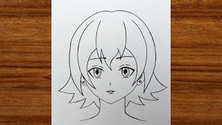 Easy cute anime girl drawing  how to draw anime girl stepbystep  anime girl drawing easy [upl. by Kalie]