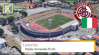 Stadio Armando Picchi  AS Livorno  2018  Google Earth [upl. by Eirrok]