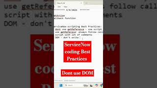 ServiceNow Scripting Best Practices  Dont use DOM in client script servicenow skfacts [upl. by Viridi]