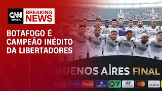 Botafogo é campeão inédito da Libertadores  AGORA CNN [upl. by Calva]