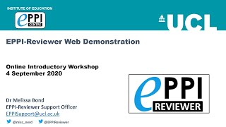 Introduction to EPPIReviewer Web  Webinar  4 September 2020 [upl. by Veneaux]