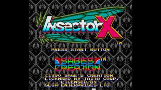 SEGA GENESIS  MEGA DRIVE  INSECTOR X SAGES CREATION  1990  255200 PTS  EASY LEVEL [upl. by Aleahpar]