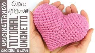 Come Fare un Cuore Amigurumi sottotitoli in spagnolo inglese e francese [upl. by Subir220]