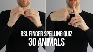 BSL Finger Spelling Quiz for Beginners 30 Animals [upl. by Ajile269]