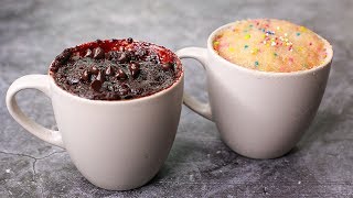 2 Min Microwave Mug Cake  Eggless Microwave Mug Cake In 2 Ways  Yummy [upl. by Alleoj]