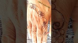 Beautiful and easy mehndi design for back hand shortsmehndihennadesign [upl. by Emalia474]