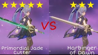 Jade cutter vs Harbinger of dawn  Keqing comparison [upl. by Tomasina]