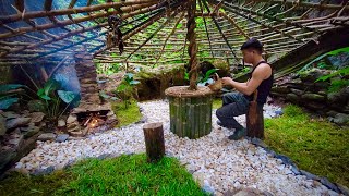 Full Video 150 hours Solo Bushcaft Build shelter in the roots of a giant tree like in a fairy tale [upl. by Nyrb364]