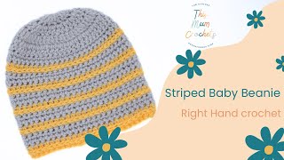 Crochet this striped baby beanie [upl. by Ayt662]