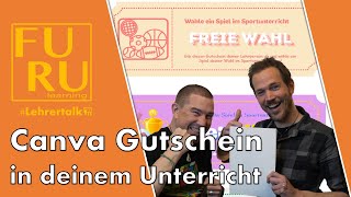 Canva Grundkenntnisse üben und Gutschein für deine Klasse erstellenFURULehrertalk [upl. by Ellerad]